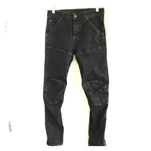 Men’s G Star Raw black moto denim